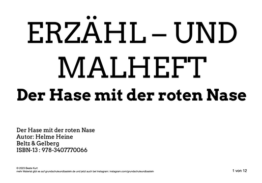 Das freie Sprechen üben - Der Hase mit der roten Nase