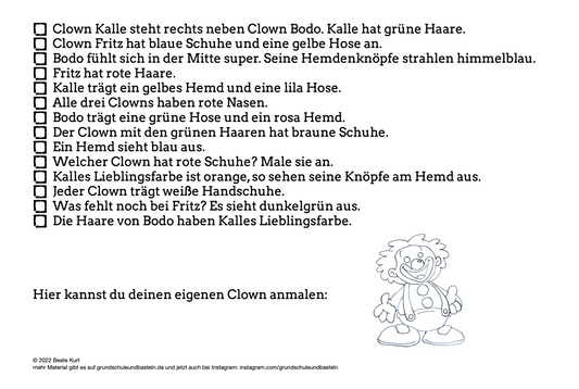 Im Fasching: Lesen und Malen 1