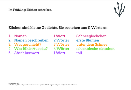 Im Frühling: Ein Frühlingselfchen schreiben