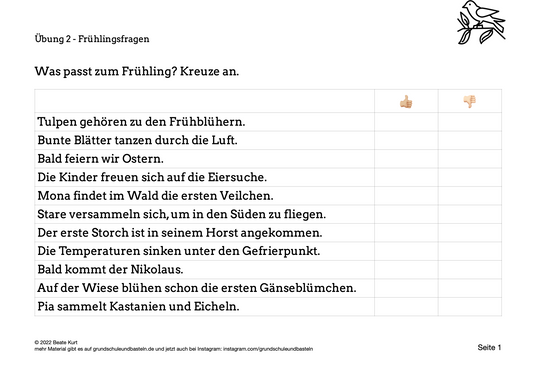 Im Frühling: Frühlingsfragen beantworten 2