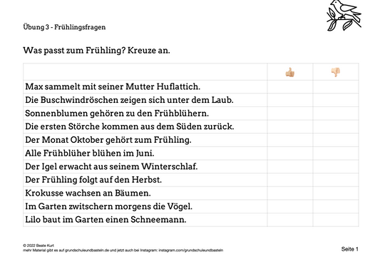 Im Frühling: Frühlingsfragen beantworten 3