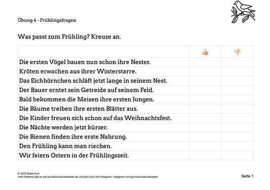 Im Frühling: Frühlingsfragen beantworten 4