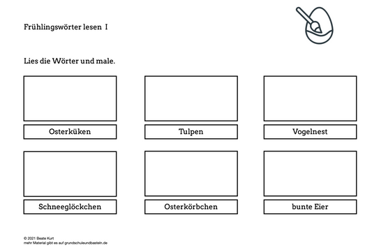 Im Frühling: Frühlingswörter lesen 1