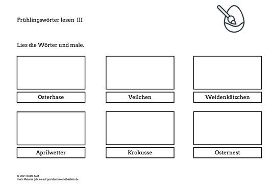 Im Frühling: Frühlingswörter lesen 3