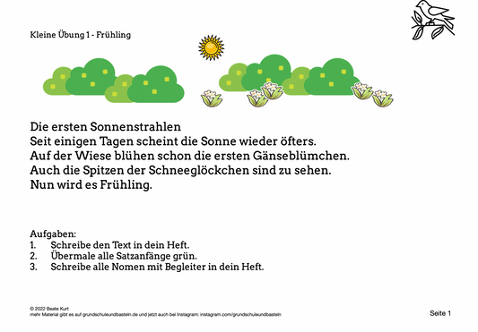 Im Frühling: Kleine Übung 1