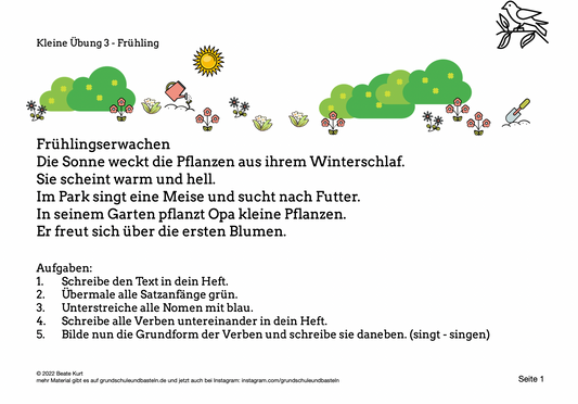 Im Frühling: Kleine Übung 3