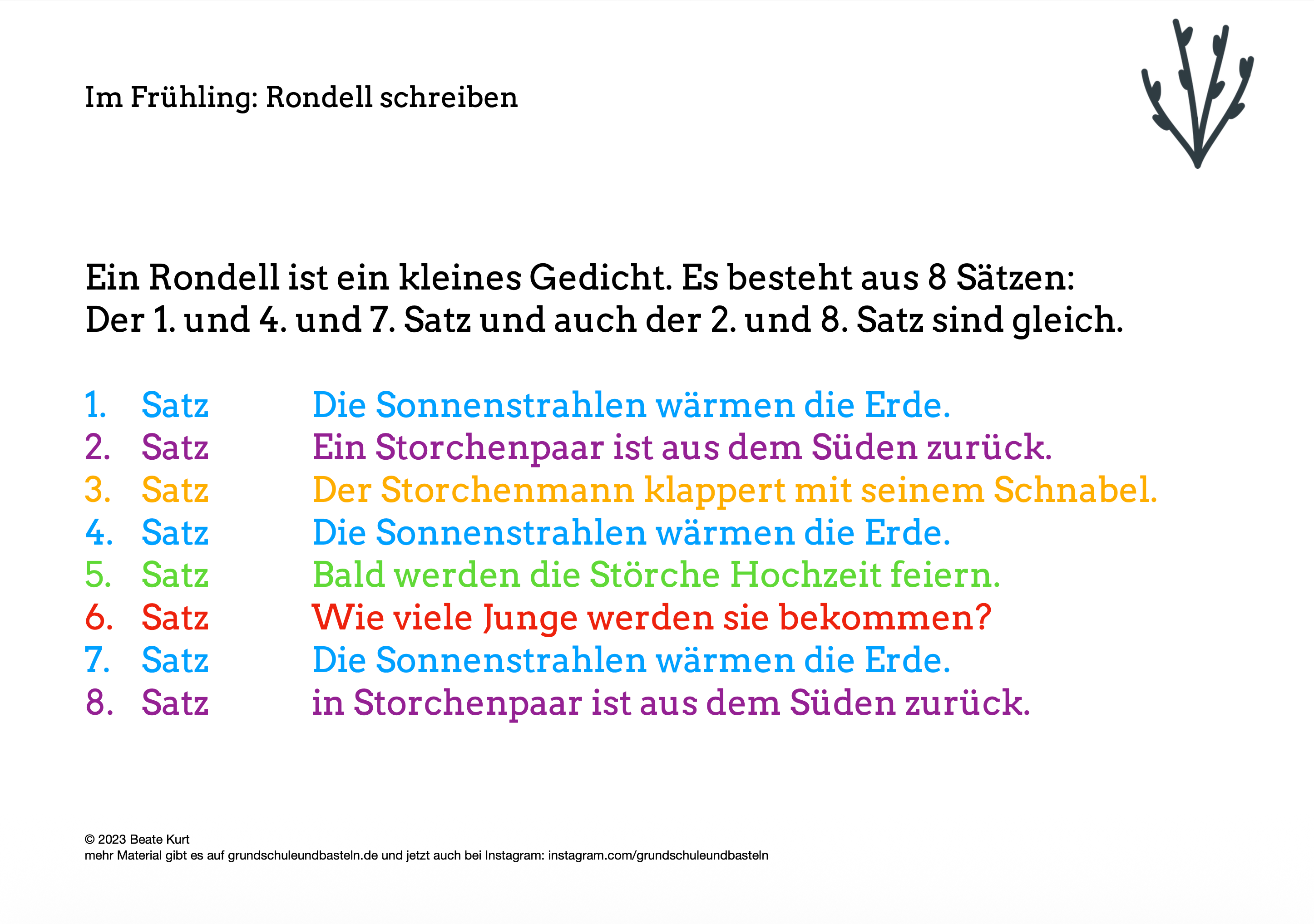 Im Frühling: Ein Frühlingsrondell schreiben – grundschuleundbasteln.de