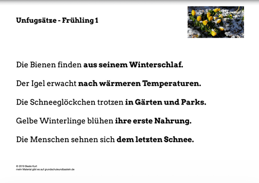 Im Frühling: Unfugsätze 1