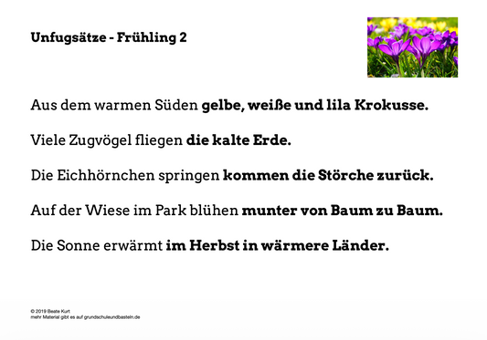 Im Frühling: Unfugsätze 2