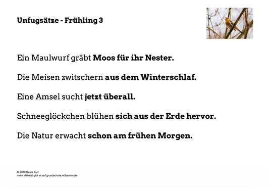 Im Frühling: Unfugsätze 3