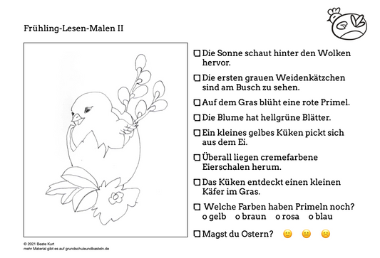 Im Frühling: Lesen und Malen 2