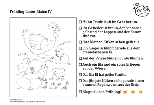 Im Frühling: Lesen und Malen 4