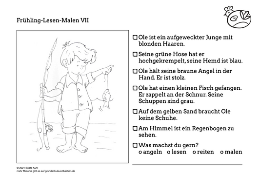 Im Frühling: Lesen und Malen 7
