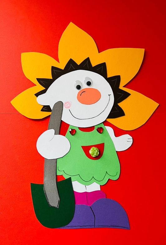 Im Sommer: Ein Sonnenblumenkind basteln