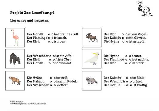 Im Zoo: Eine kleine Leseübung 4