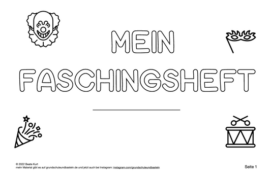 Im Fasching: Selbstständige Arbeit mit dem Lernheft