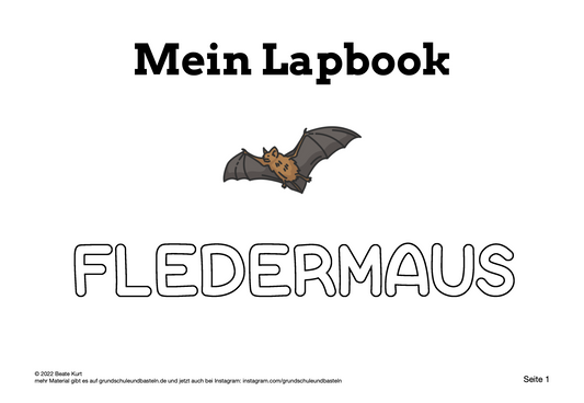 Freies Arbeiten - Ein Lapbook gestalten – Fledermaus