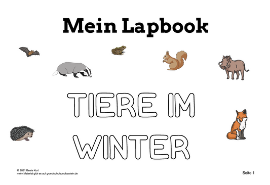 Ein Lapbook gestalten: Tiere im Winter