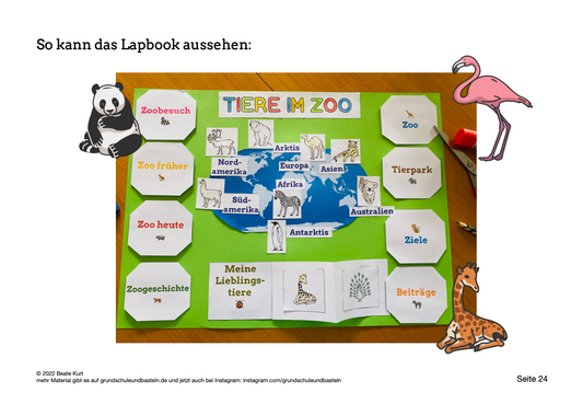 Ein Lapbook zu Zootieren gestalten