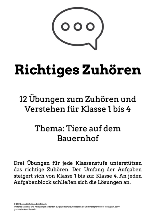 Richtiges Zuhören zum Thema Bauernhoftiere