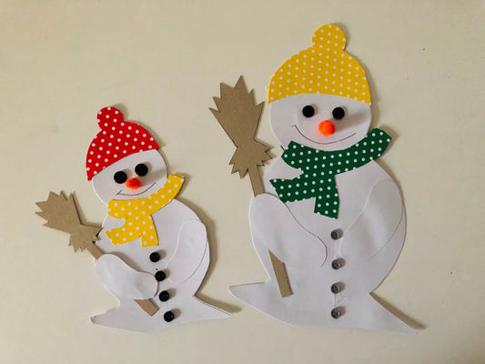 Im Winter: Ein Schneemannpaar basteln