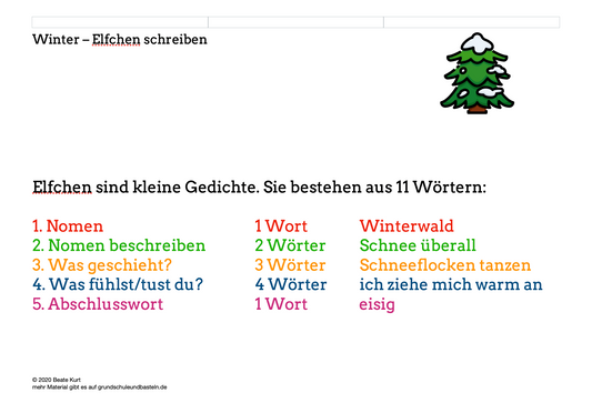 Im Winter: Ein Elfchen schreiben