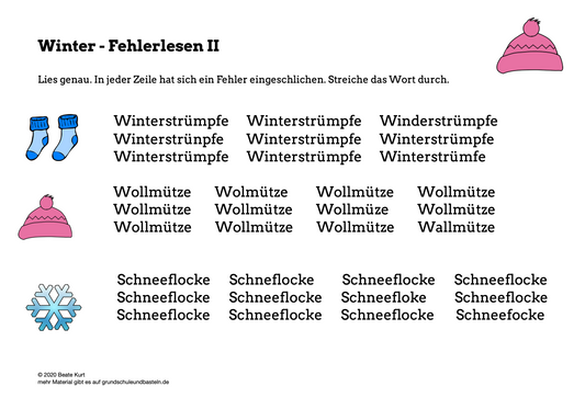 Im Winter: Fehlerlesen 2
