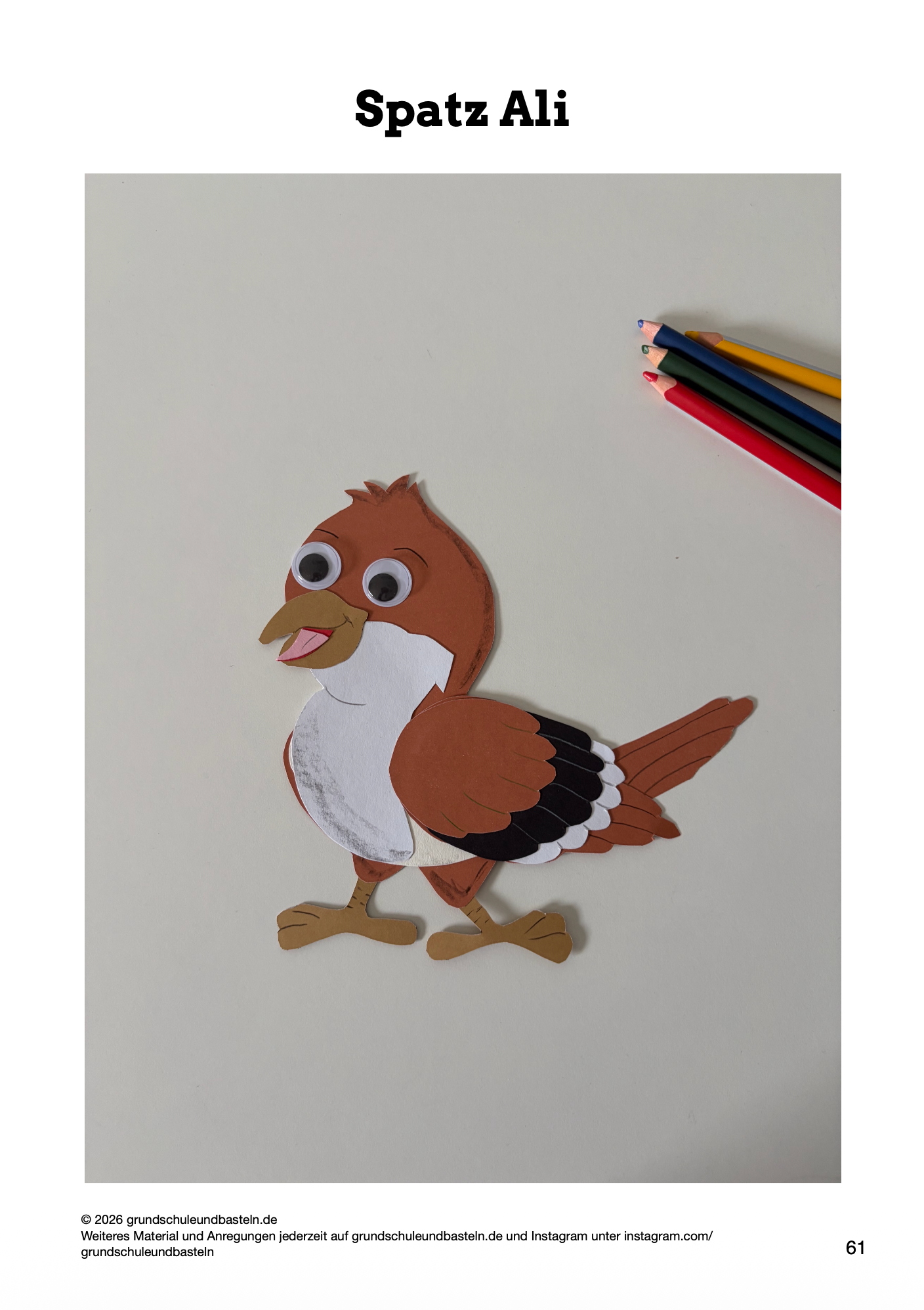 Bastelheft: Vögel