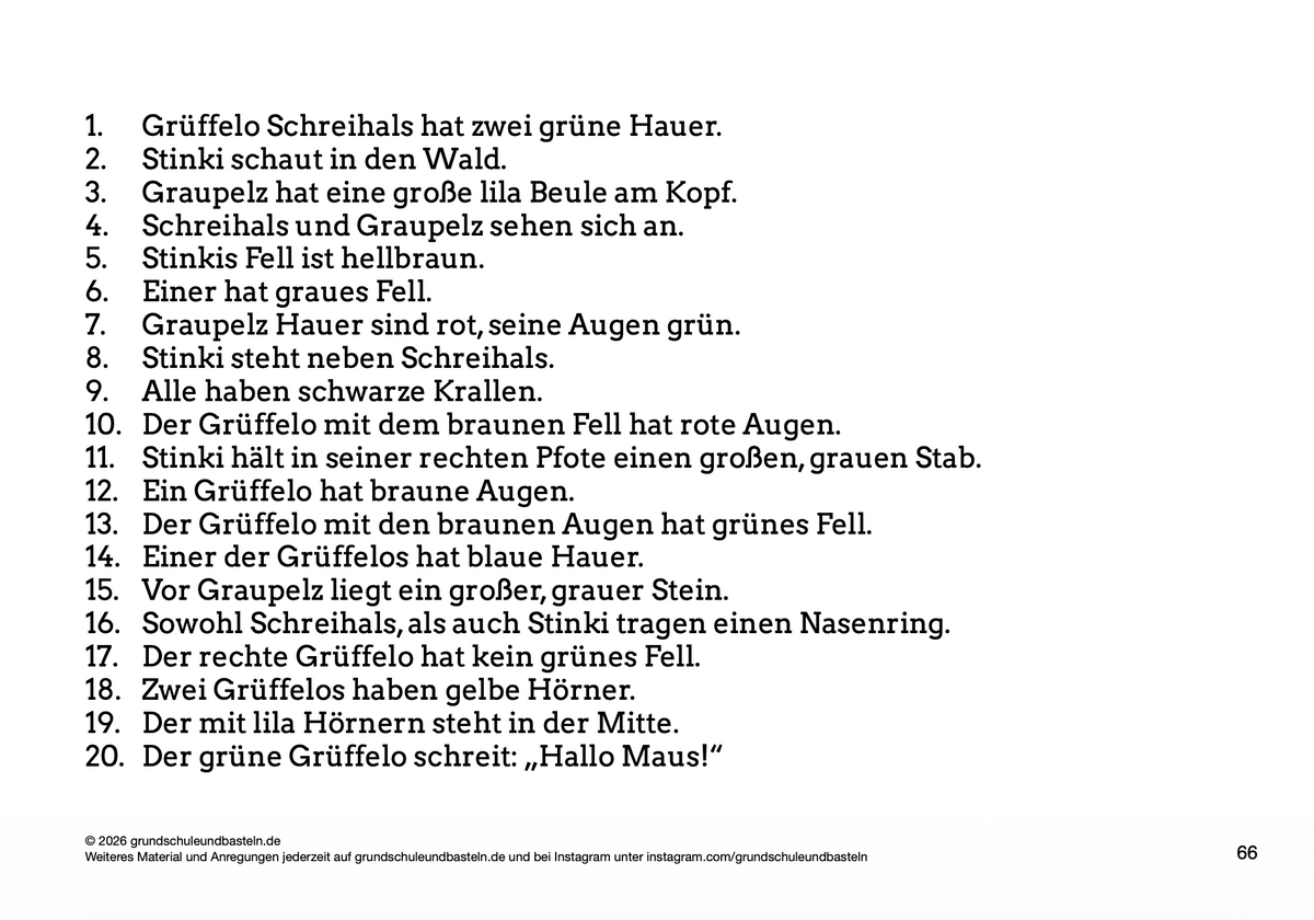 Begleitmaterial: Der Grüffelo