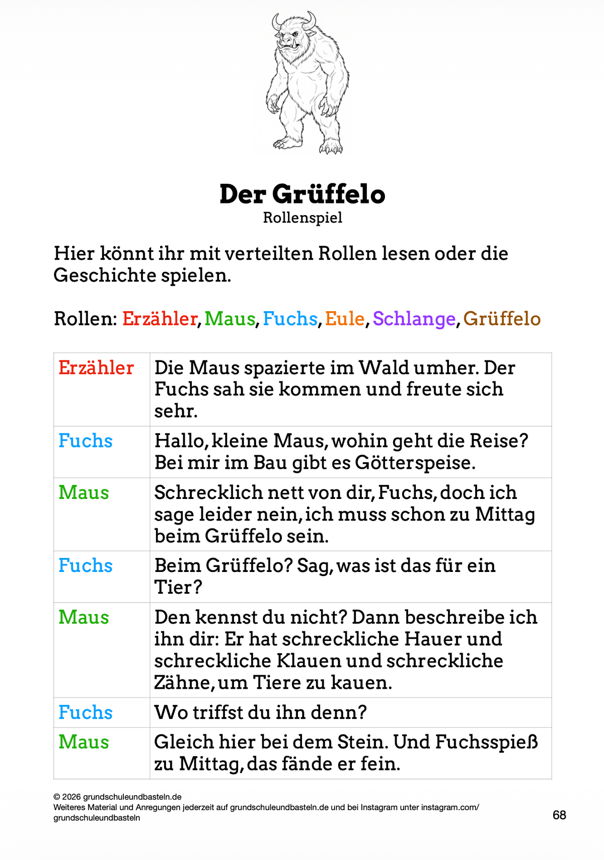 Begleitmaterial: Der Grüffelo