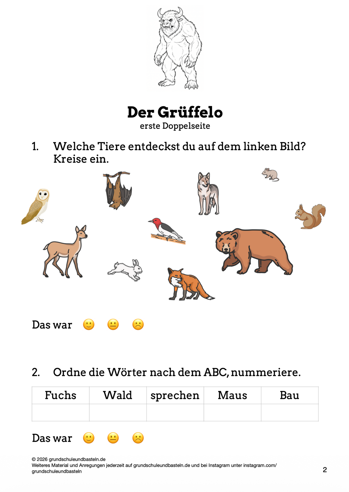 Begleitmaterial: Der Grüffelo
