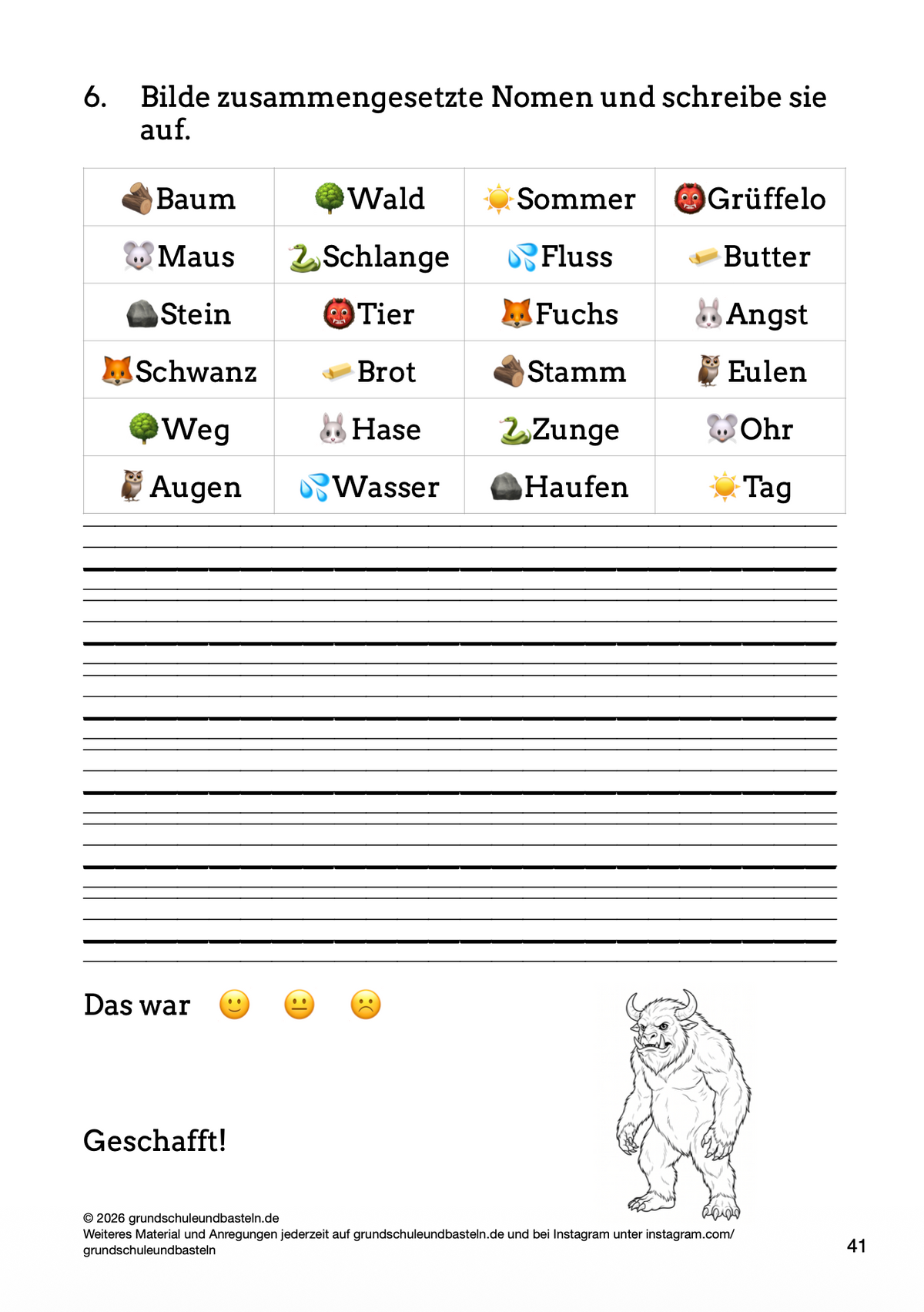 Begleitmaterial: Der Grüffelo