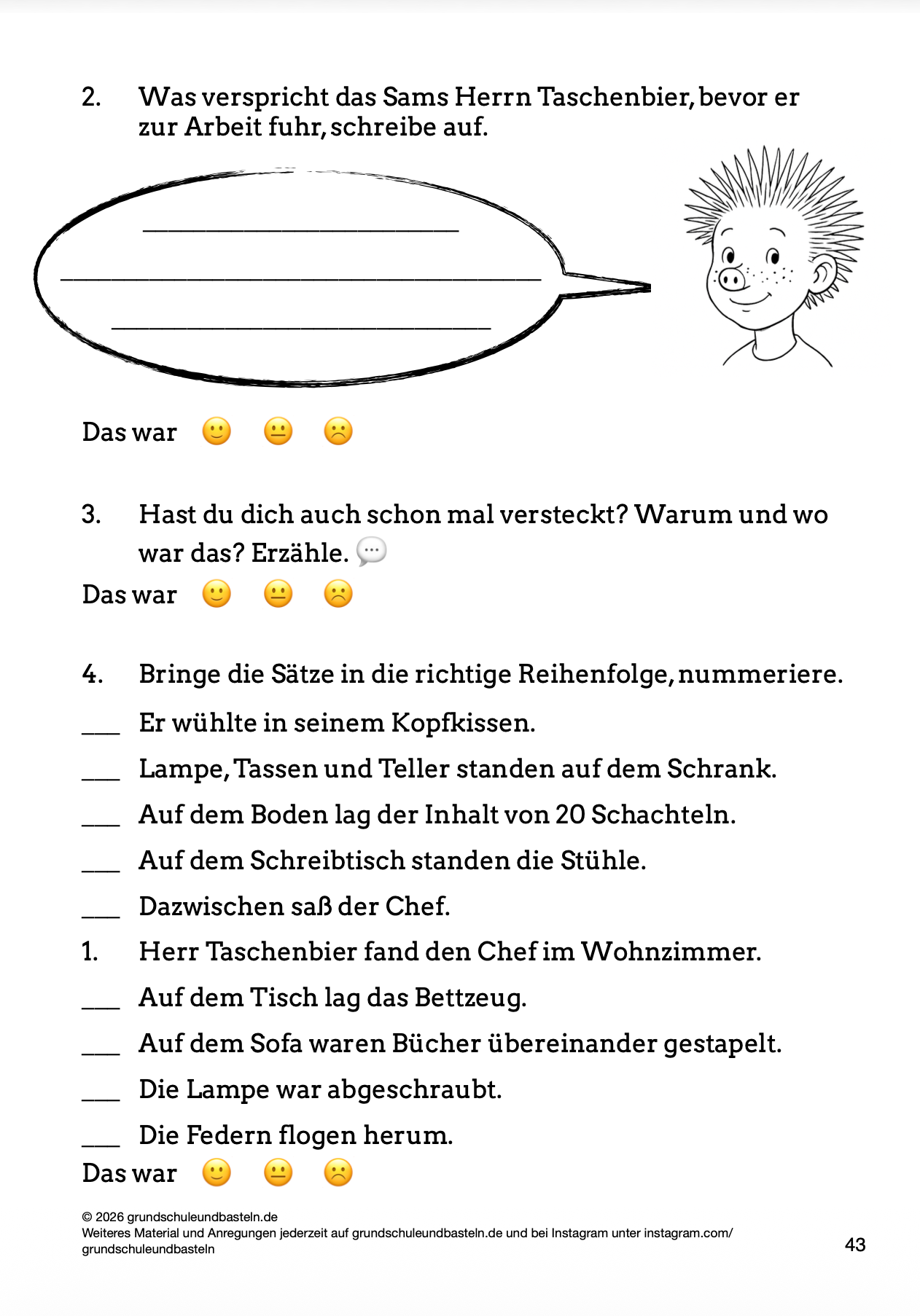Begleitmaterial: Eine Woche voller Samstage