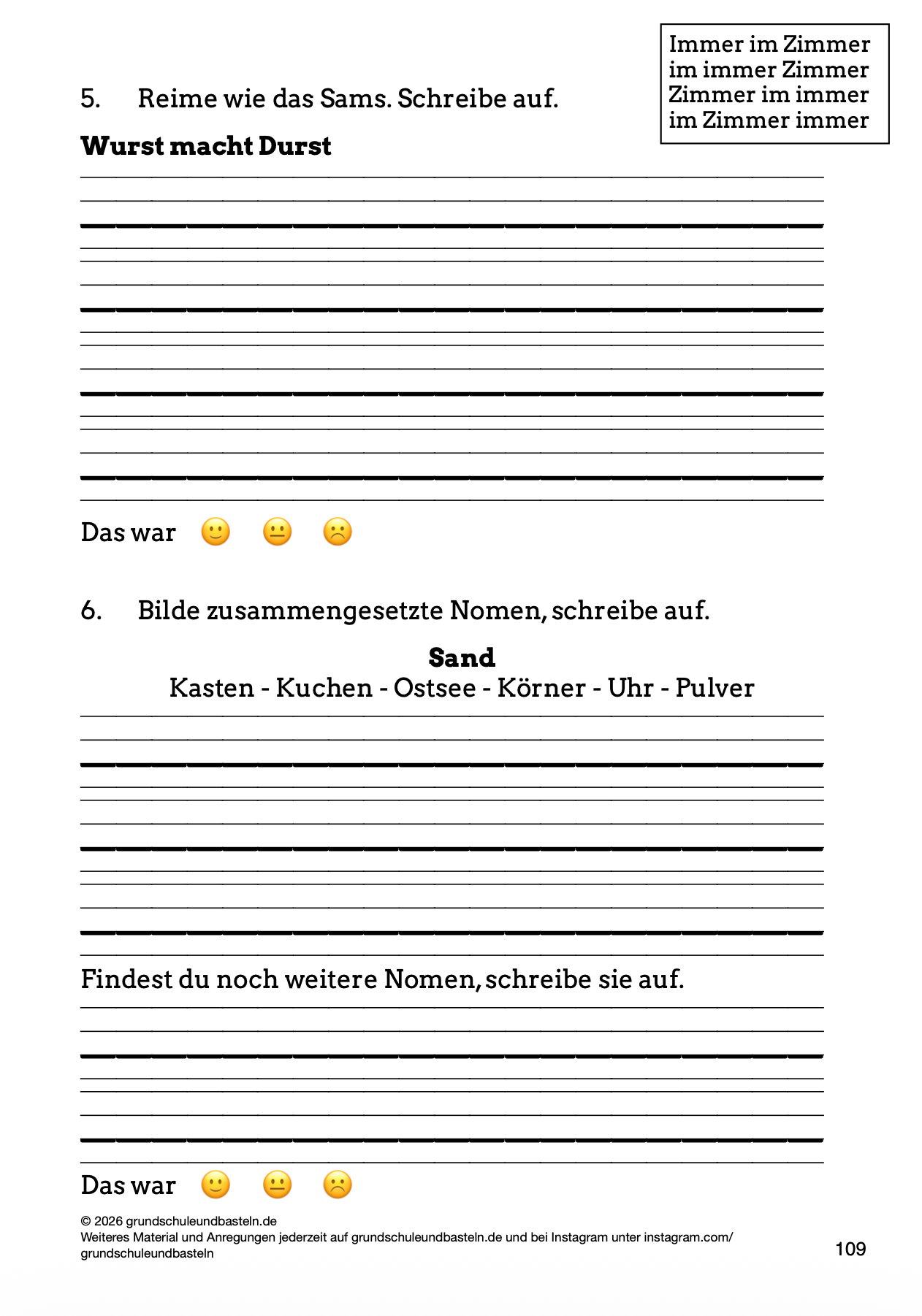 Begleitmaterial: Eine Woche voller Samstage