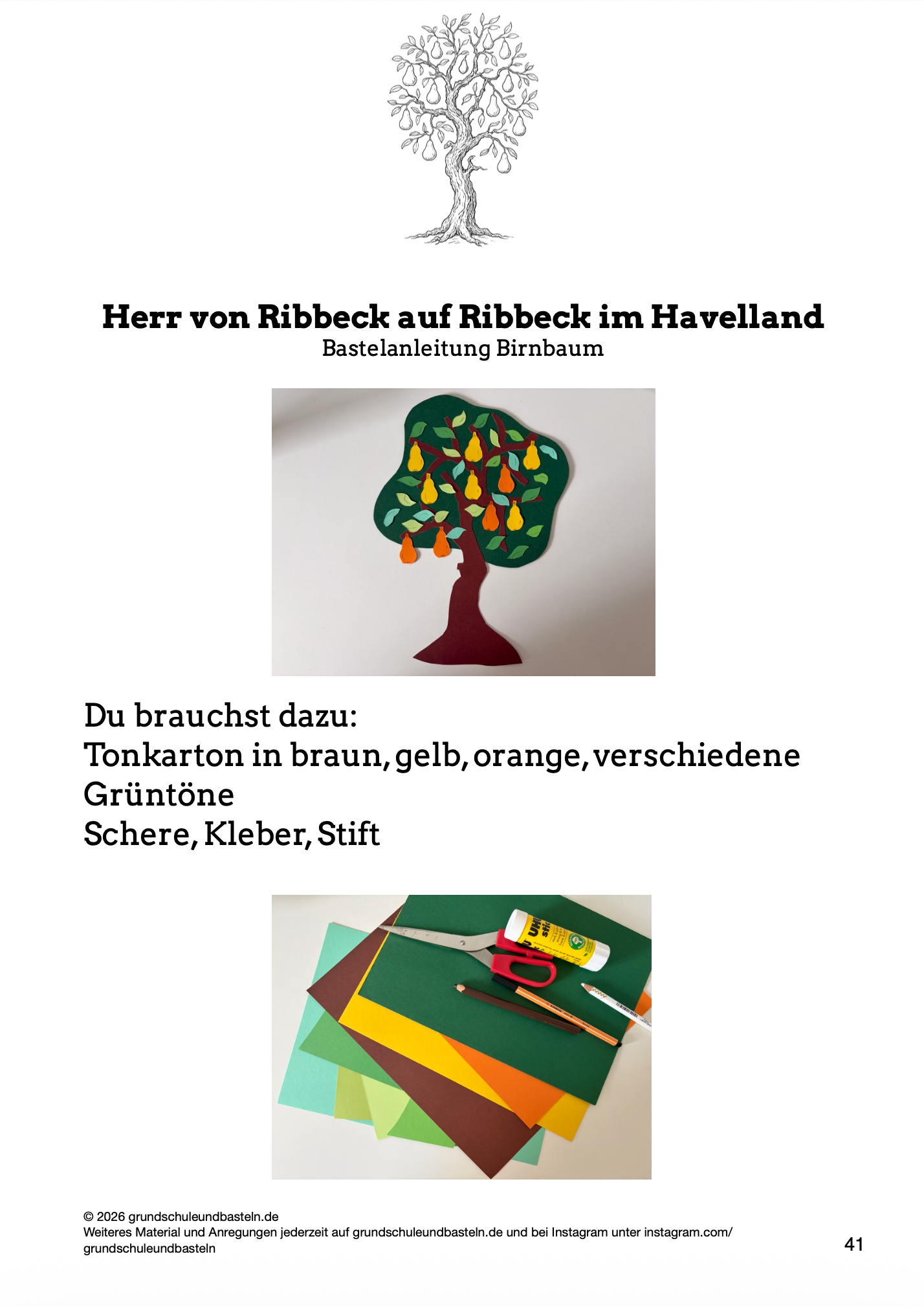 Begleitmaterial: Herr von Ribbeck auf Ribbeck im Havelland