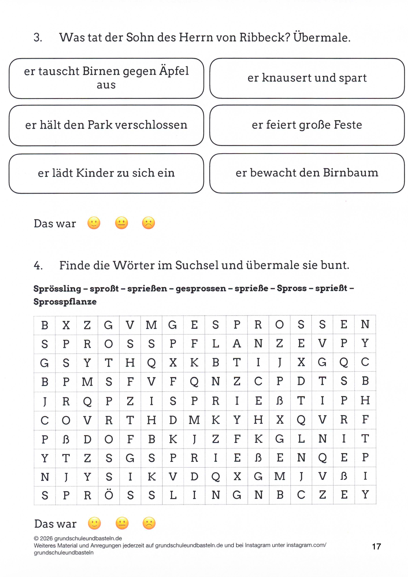 Begleitmaterial: Herr von Ribbeck auf Ribbeck im Havelland