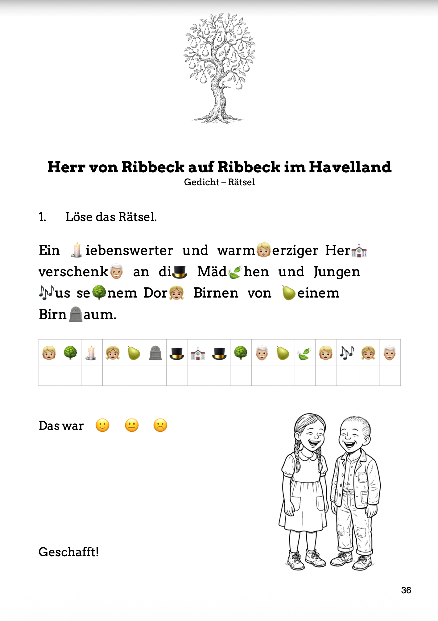 Begleitmaterial: Herr von Ribbeck auf Ribbeck im Havelland