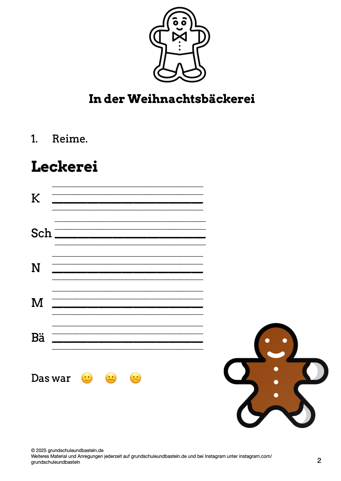 Begleitmaterial: In der Weihnachtsbäckerei