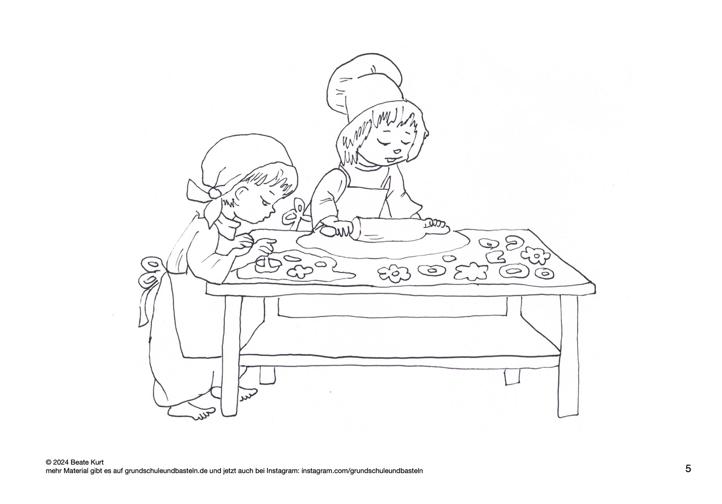 Erzähl– und Malheft: In der Weihnachtsbäckerei