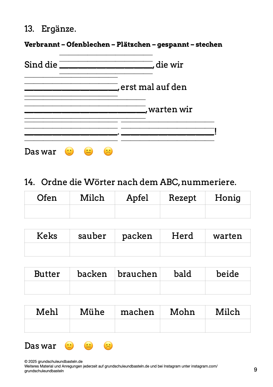Begleitmaterial: In der Weihnachtsbäckerei