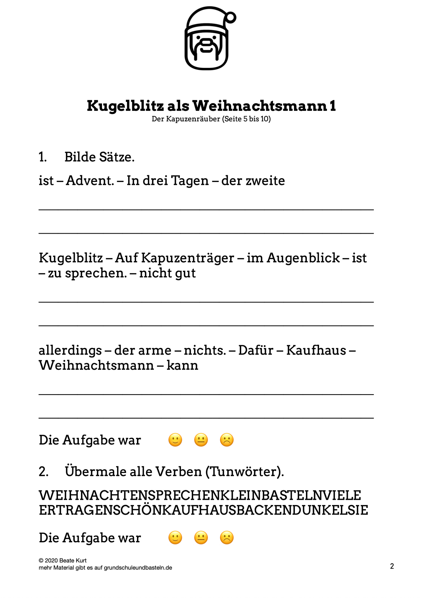 Begleitmaterial: Kugelblitz als Weihnachtsmann