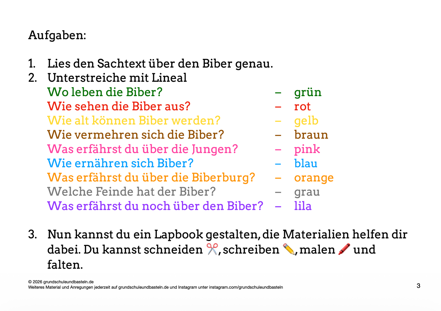 Lapbook: Biber