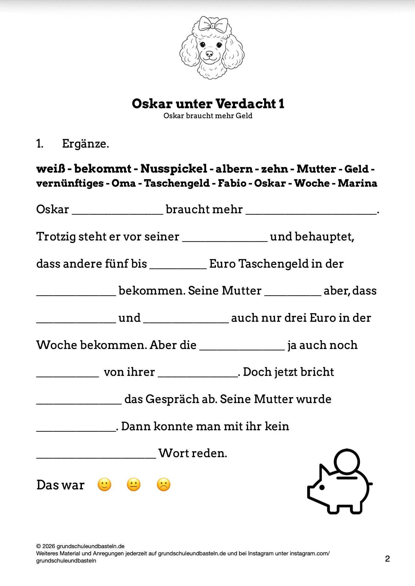 Begleitmaterial: Oskar unter Verdacht
