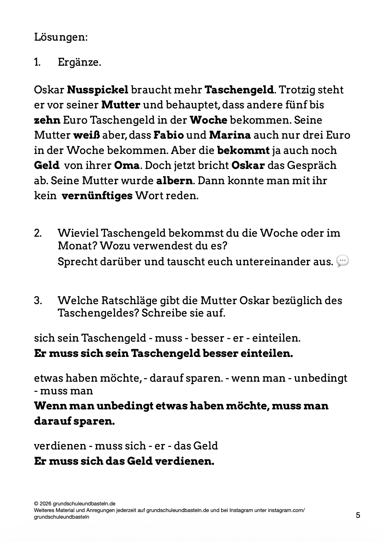 Begleitmaterial: Oskar unter Verdacht
