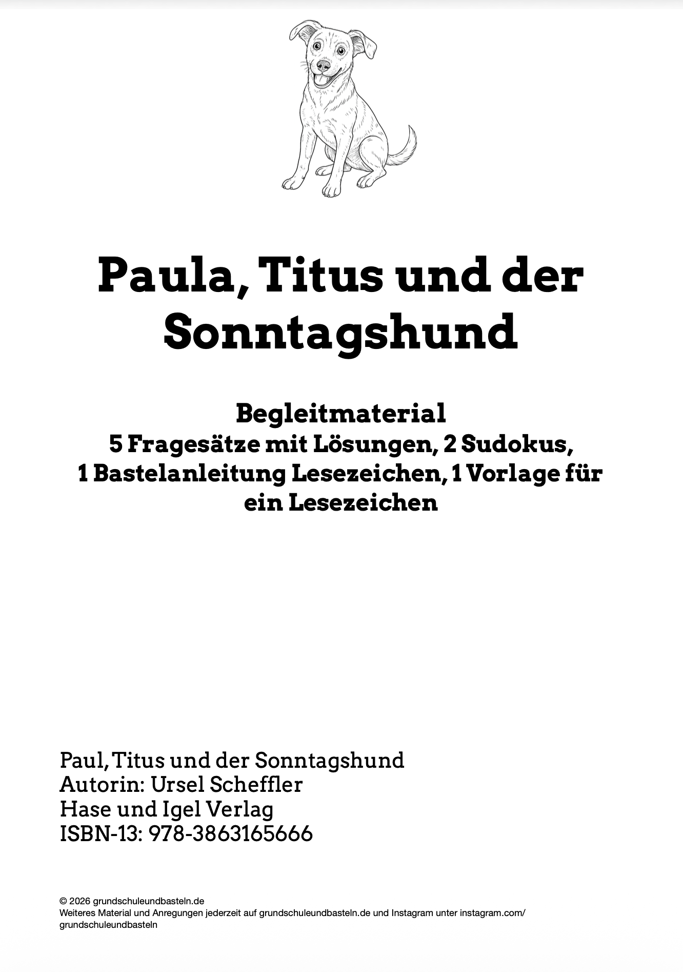 Begleitmaterial: Paula, Titus und der Sonntagshund
