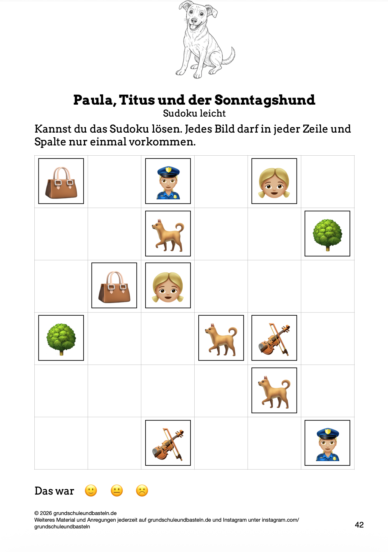 Begleitmaterial: Paula, Titus und der Sonntagshund