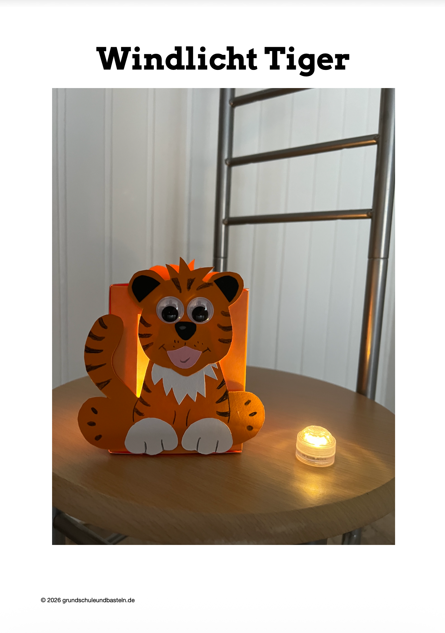 Bastelheft: Windlichter – Teil 1 – Giraffe Eule Tiger